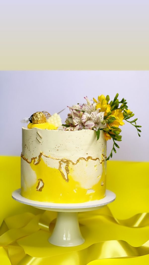 Sunshine Marble Blossom Cake