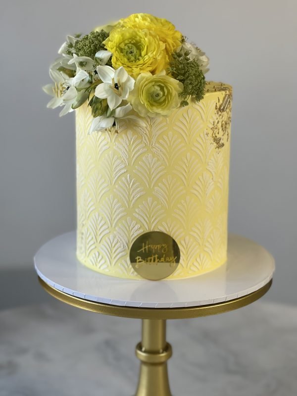 Yellow Bloom Birthday Cake