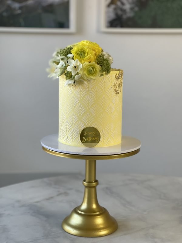 Yellow Bloom Birthday Cake - Image 3